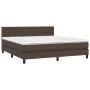 Cama box spring colchón y LED cuero sintético marrón 180x200 cm de , Camas y somieres - Ref: Foro24-3134240, Precio: 572,84 €...