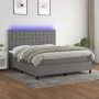 Boxspringbettmatratze und LED-Leuchten dunkelgrauer Stoff 160x200 cm von , Betten und Lattenroste - Ref: Foro24-3135206, Prei...