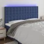 Kopfteil mit LED-Lichtern aus blauem Stoff, 200 x 5 x 118/128 cm von , Kopf- und Fußteile - Ref: Foro24-3122886, Preis: 128,6...