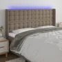 Kopfteil mit LED aus taupegrauem Stoff 203x16x118/128 cm von , Kopf- und Fußteile - Ref: Foro24-3124508, Preis: 152,93 €, Rab...