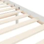 White solid wood bed frame with headboard by , Beds and slatted bases - Ref: Foro24-3194472, Price: 110,21 €, Discount: %