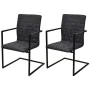 Cantilever dining chairs 2 units black synthetic leather by vidaXL, dining chairs - Ref: Foro24-242285, Price: 202,19 €, Disc...