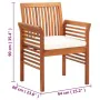 Garden dining chairs 4 units with acacia wood cushions by , Garden chairs - Ref: Foro24-3120450, Price: 398,48 €, Discount: %