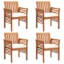 Garden dining chairs 4 units with acacia wood cushions by , Garden chairs - Ref: Foro24-3120450, Price: 398,48 €, Discount: %