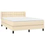 Boxspringbett mit cremefarbener Stoffmatratze 140x190 cm von , Betten und Lattenroste - Ref: Foro24-3130030, Preis: 464,74 €,...