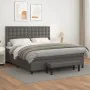 Box spring bed with gray synthetic leather mattress 160x200 cm by , Beds and slatted bases - Ref: Foro24-3137675, Price: 601,...