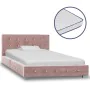 Bed with pink velvet viscoelastic mattress 90x200 cm by , Beds and slatted bases - Ref: Foro24-278137, Price: 384,85 €, Disco...