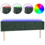 Dark green velvet LED headboard 183x16x78/88 cm by , Headboards and footboards - Ref: Foro24-3123635, Price: 97,99 €, Discoun...