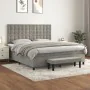 Boxspringbett mit hellgrauer Samtmatratze 160x200 cm von , Betten und Lattenroste - Ref: Foro24-3138091, Preis: 617,58 €, Rab...