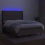 Box spring bed with mattress and LED lights taupe gray fabric 140x190 cm by , Beds and slatted bases - Ref: Foro24-3138633, P...