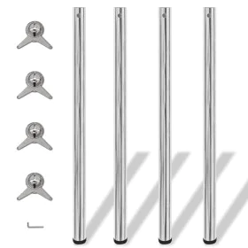 4 adjustable table legs with heights of 1100 mm in chrome color by vidaXL, Table legs - Ref: Foro24-242135, Price: 63,11 €, D...