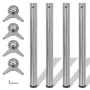 4 height-adjustable table legs 710 mm polished nickel color by vidaXL, Table legs - Ref: Foro24-242136, Price: 58,18 €, Disco...