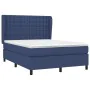 Box spring bed with blue fabric mattress 140x200 cm by , Beds and slatted bases - Ref: Foro24-3128291, Price: 532,91 €, Disco...