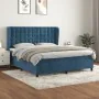 Box spring bed with dark blue velvet mattress 160x200 cm by , Beds and slatted bases - Ref: Foro24-3129463, Price: 576,58 €, ...