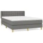 Box spring bed with dark gray fabric mattress 140x190 cm by , Beds and slatted bases - Ref: Foro24-3130586, Price: 450,07 €, ...