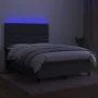 Boxspringbettmatratze und LED-Leuchten dunkelgrauer Stoff 140x200 cm von , Betten und Lattenroste - Ref: Foro24-3135198, Prei...