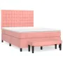 Box spring bed with pink velvet mattress 140x190 cm by , Beds and slatted bases - Ref: Foro24-3138084, Price: 579,59 €, Disco...