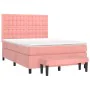 Box spring bed with pink velvet mattress 140x190 cm by , Beds and slatted bases - Ref: Foro24-3138084, Price: 579,59 €, Disco...