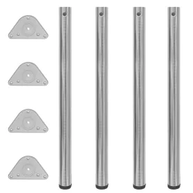 4 height-adjustable table legs 870 mm polished nickel color by vidaXL, Table legs - Ref: Foro24-242146, Price: 59,48 €, Disco...