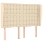 Headboard with cream fabric ears 147x23x118/128 cm by , Headboards and footboards - Ref: Foro24-3118393, Price: 127,92 €, Dis...