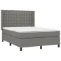 Box spring bed with dark gray fabric mattress 140x190 cm by , Beds and slatted bases - Ref: Foro24-3131746, Price: 562,77 €, ...