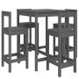 5-piece gray pine wood garden table and high stools set by , Garden sets - Ref: Foro24-3154742, Price: 255,14 €, Discount: %