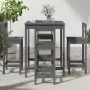 5-piece gray pine wood garden table and high stools set by , Garden sets - Ref: Foro24-3154742, Price: 255,14 €, Discount: %