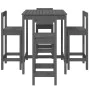 5-piece gray pine wood garden table and high stools set by , Garden sets - Ref: Foro24-3154742, Price: 255,14 €, Discount: %