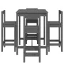 5-piece gray pine wood garden table and high stools set by , Garden sets - Ref: Foro24-3154742, Price: 255,14 €, Discount: %