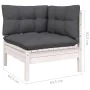 Garden furniture 10 pcs white cushions solid pine wood by , Garden sets - Ref: Foro24-3097140, Price: 819,99 €, Discount: %