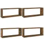 Cubic wall shelves 4 pcs smoked oak wood 60x15x23cm by , Shelves and shelves - Ref: Foro24-815925, Price: 47,15 €, Discount: %