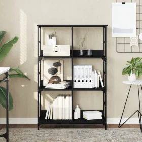 Black engineered wood shelf 78.5x33x117.5 cm by , Bookcases and shelves - Ref: Foro24-835249, Price: 64,71 €, Discount: %