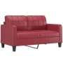 3-piece red dyed faux leather sofa set with cushions by , Sofas - Ref: Foro24-3201376, Price: 563,13 €, Discount: %