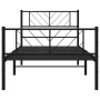 Bed frame with headboard and black metal footboard 90x190 cm by , Beds and slatted bases - Ref: Foro24-372189, Price: 75,92 €...