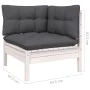 Garden furniture 8 pieces with white pine wood cushions by , Garden sets - Ref: Foro24-3096690, Price: 584,14 €, Discount: %