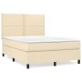 Boxspringbett mit cremefarbener Stoffmatratze 140x190 cm von , Betten und Lattenroste - Ref: Foro24-3141694, Preis: 506,43 €,...