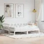 Trundle sofa bed solid white pine wood 90x190 cm by , Beds and slatted bases - Ref: Foro24-836211, Price: 190,74 €, Discount: %