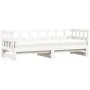 Trundle sofa bed solid white pine wood 90x190 cm by , Beds and slatted bases - Ref: Foro24-836211, Price: 190,74 €, Discount: %