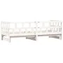 Trundle sofa bed solid white pine wood 90x190 cm by , Beds and slatted bases - Ref: Foro24-836211, Price: 190,74 €, Discount: %