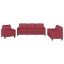 Red synthetic leather 3-piece sofa set with cushions by , Sofas - Ref: Foro24-3201401, Price: 712,56 €, Discount: %