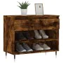 Smoked oak plywood shoe cabinet 70x36x60 cm by , Shoe racks and shoe organizers - Ref: Foro24-831433, Price: 37,43 €, Discoun...