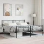 Black metal headboard and footboard bed frame 193x203 cm by , Beds and slatted bases - Ref: Foro24-372203, Price: 113,59 €, D...