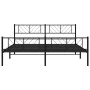 Black metal headboard and footboard bed frame 193x203 cm by , Beds and slatted bases - Ref: Foro24-372203, Price: 113,59 €, D...