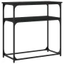 Black engineered wood console table 75x35.5x75 cm by , Side tables - Ref: Foro24-834070, Price: 46,50 €, Discount: %