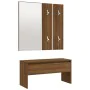 Brown oak plywood hallway furniture set by , Benches for halls and storage - Ref: Foro24-820480, Price: 76,74 €, Discount: %