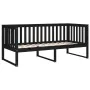 Solid black pine wood sofa bed 90x190 cm by , Beds and slatted bases - Ref: Foro24-820885, Price: 106,76 €, Discount: %