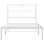 Metal bed frame with white headboard 90x200 cm by , Beds and slatted bases - Ref: Foro24-355505, Price: 69,96 €, Discount: %