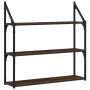 Oak brown engineered wood wall shelf 80x21x78.5cm by , Shelves and shelves - Ref: Foro24-835458, Price: 36,99 €, Discount: %