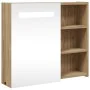 Bathroom cabinet with mirror and LED light oak 60x13x52 cm by , bathroom vanities - Ref: Foro24-357972, Price: 100,77 €, Disc...