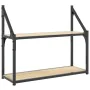 Sonoma oak engineered wood wall shelf 60x21x51 cm by , Shelves and shelves - Ref: Foro24-835460, Price: 27,70 €, Discount: %